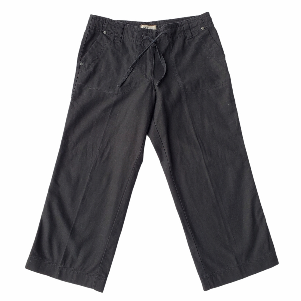 MKM Designs Black Linen Cropped Pants Size 5/6